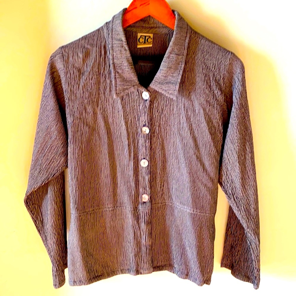 Carol Turner Collection S beige/black blouse